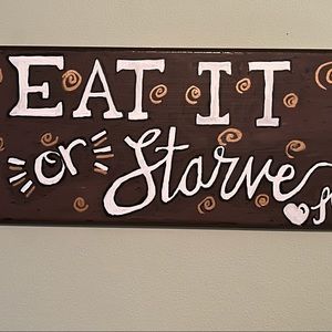 Wooden hand painted sign